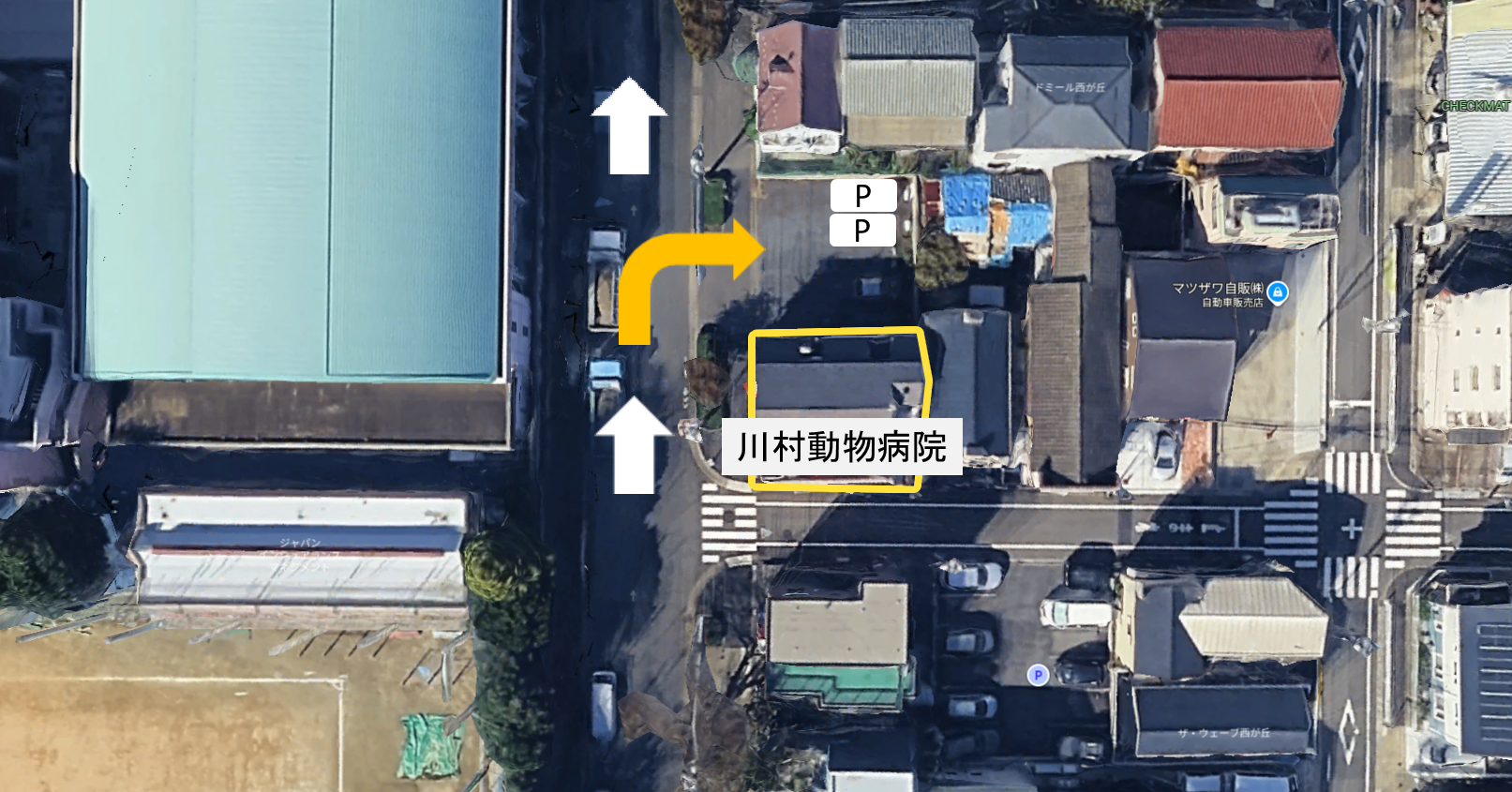 川村動物病院駐車場図